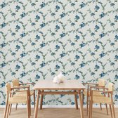 DUTCH WALLCOVERINGS Papier peint Fleur bleu clair