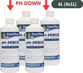 Famiflora pH Down (minus) vloeibaar 4L (4x 1L) - verlaagt de pH-waarde van je zwembad of spa!