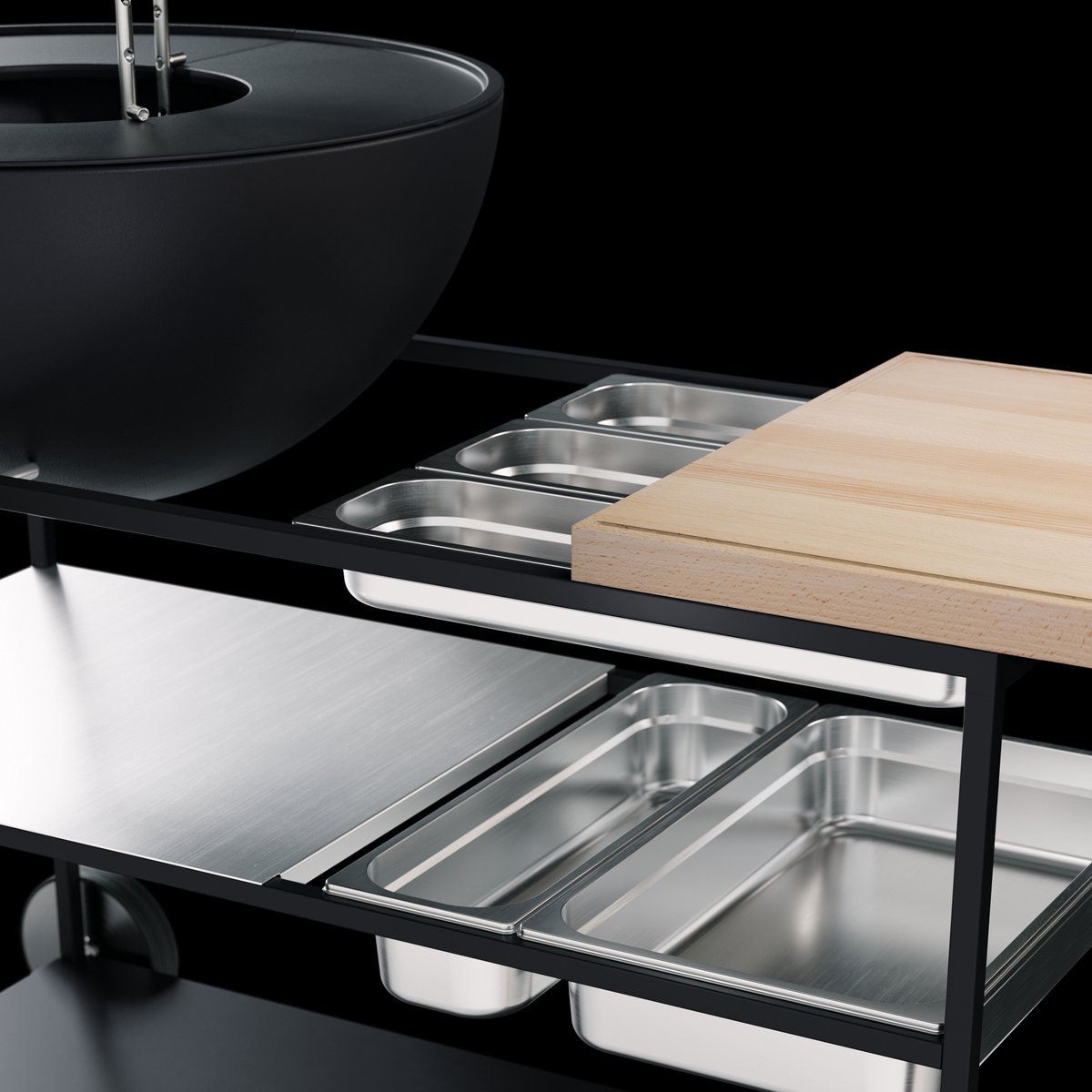 Bol.com Höfats - Fire Kitchen Schalenset 5-Delig - Roestvast Staal - Zilver aanbieding