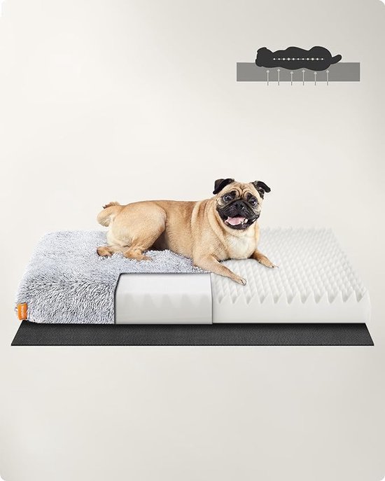 pecute Orthopedisch Hondenbed, Ergonomische Hondensofa, 106 x 76 x 20 cm, Hondenmatras met Eiervormig Traagschuim voor Honden, Wasbaar, Antislip Hondenmand pecute Orthopedisch Hondenbed, Ergonomische Hondensofa, 106 x 76 x 20 cm, Hondenmatras met Eiervormig Traagschuim voor Honden, Wasbaar, Antislip Hondenmand