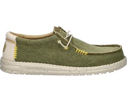 HEYDUDE Wally Coastline Jute Instappers groen - Maat 40