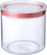 Keukenpot 1L Capaciteit Luchtdicht BPA-vrij Vaatwasmachinebestendig Helder - Rood Afmetingen 12,5 x 12,5 x 12,5 cm