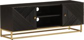 vidaXL - Tv-meubel - 110x30x40 - cm - massief - mangohout - en - ijzer - zwart