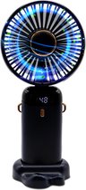 Trifecta Handventilator - Draagbare Ventilator Oplaadbaar - Tafelventilator Draadloos - Mini Fan - 5 Standen - Donkerblauw