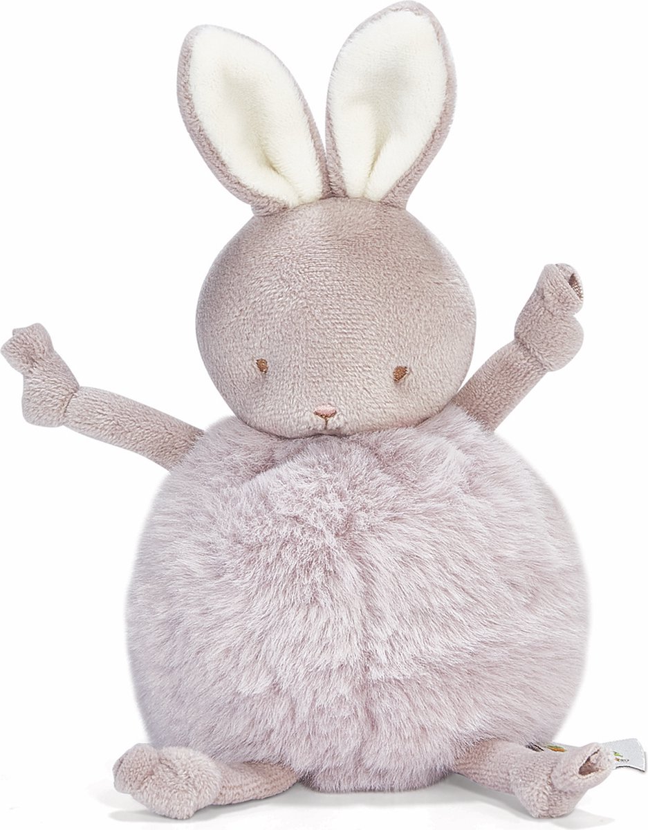 Bunnies By The Bay Roly-Poly Konijn - Knuffeldier - Knuffel voor kinderen - Geborduurde details - 13 cm - Lila