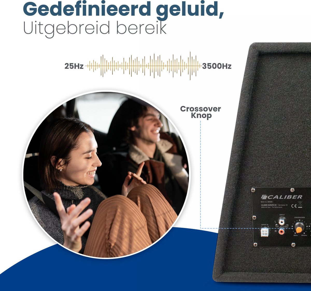 Caliber Subwoofer Auto - Subwoofer Auto met Versterker - 600 Watt Piekvermogen - 12 Inch Auto Subwoofer - 25 tot 3500 Hz Crossover RCA – foto 3