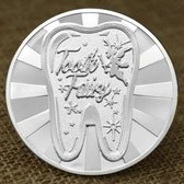 Allernieuwste.nl® Tandenfee Herdenkingsmunt Verzilverd Cadeau - Een Leuk Geschenk Idee - Zilver Plated - Ø 40 mm
