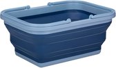 Alpina Wasmand/draagmand opvouwbaar - kunststof - 19 Liter - blauw - 38 x 28 x 18 cm - huishoud/camping