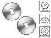 Festool set speciale cirkelzaagbladen 2x HW 216 x 30 x 2,3 mm W60 ( 2x 491051 ) 216 mm 60 tanden