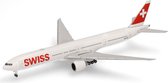 Schaalmodel vliegtuig Boeing 777-300ER Swiss International Air Lines HB-JNK Luzern schaal 1:500 lengte 14,8cm