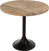 J-Line tafel Bar Rond - hout/metaal - naturel/zwart
