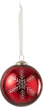 J-Line Boule De Noel Verre Rouge Large