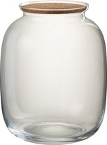 J-Line voorraadpot Roxy - glas/kurk - transparant - small