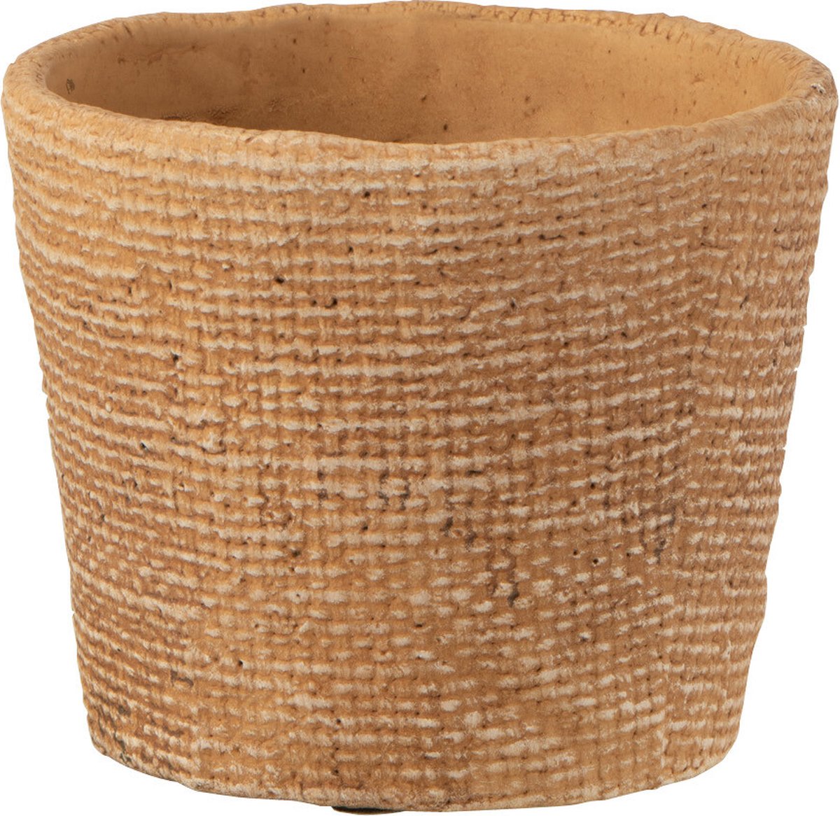 J-Line bloempot Bistro - cement - naturel - small - 2 stuks - Ø 12.5 cm