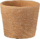 J-Line bloempot Bistro - cement - naturel - small - Ø 12.50 cm - 2 stuks