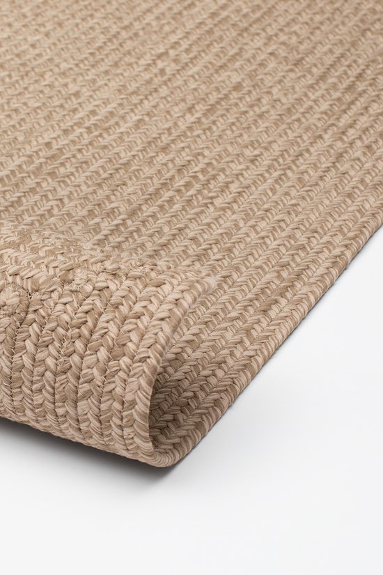 Tapis pour l'intérieur et l'extérieur - Réversible - Aspect sisal - Résistant aux intempéries - Salon Balcon Cuisine - Handgemaakt - Tapis de jardin - Style Boho moderne en jute - Beige - 80cm x 200cm