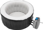Bol.com Opblaasbaar bubbelbad Carbone voor 3 personen Ø165x70 cm zwart en wit pro.tec aanbieding