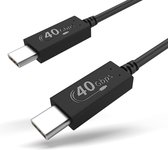 Câble Qnected® Thunderbolt 4 1 mètre - 40 Gbps - 240 Watt - USB Type-C - Zwart