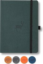 Dingbats* Wildlife A5 Soft Cover Notitieboek - Green Deer Stippen - Bullet Journal met 100 gsm Inktvrij Papier - Schetsboek met Zachte Kaft, Binnenvak, Elastische Sluiting en Bladwijzer