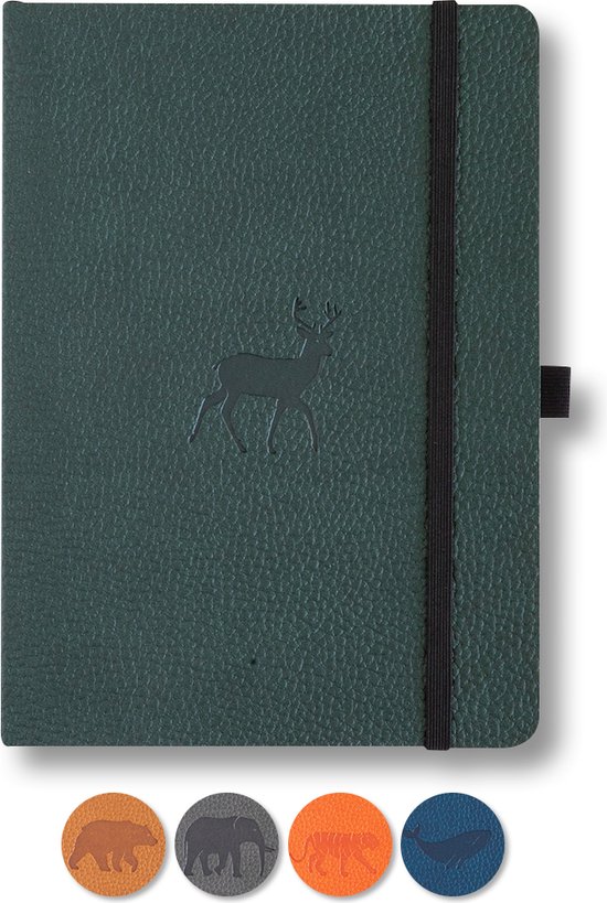 Dingbats* Wildlife Soft Cover A5+ Green Deer Notebook – Dotted