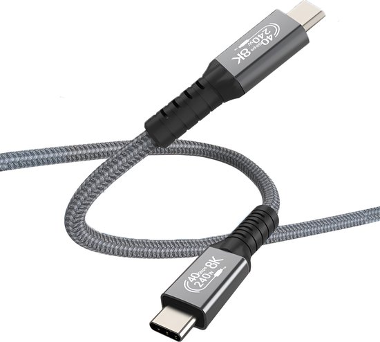 USB4 USB-C kabel 1m 240W snel oplad...