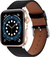 MMOBIEL Bracelet de montre en cuir adapté aux Bracelets Apple Watch 42 mm, 44 mm, 45 mm, 49 mm – Bracelet de rechange en cuir adapté pour iWatch Ultra / 2 SE, séries 9 8 7 6 5 4 3 2 1 – Zwart
