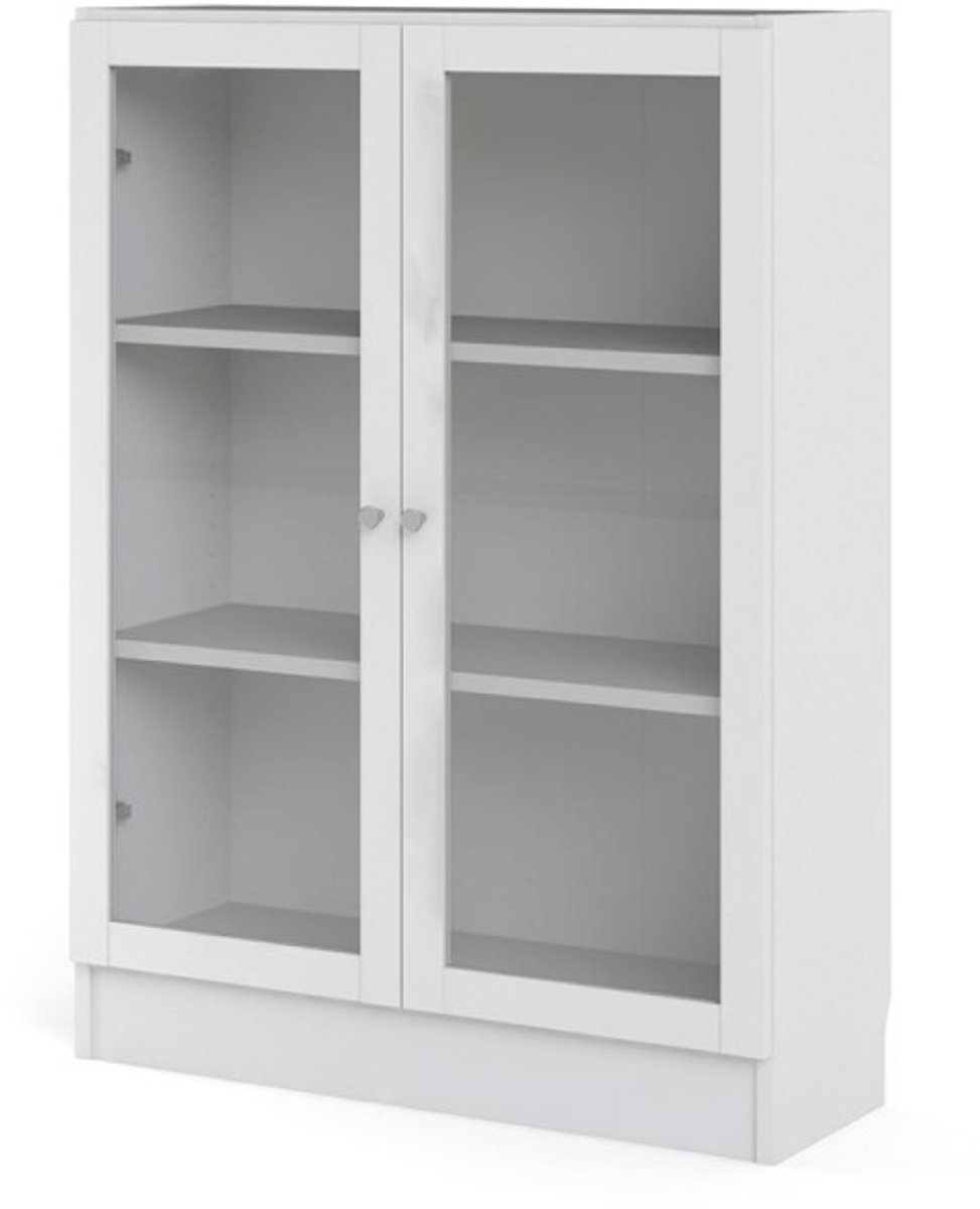 Base wandkast 2 glazen deuren wit.