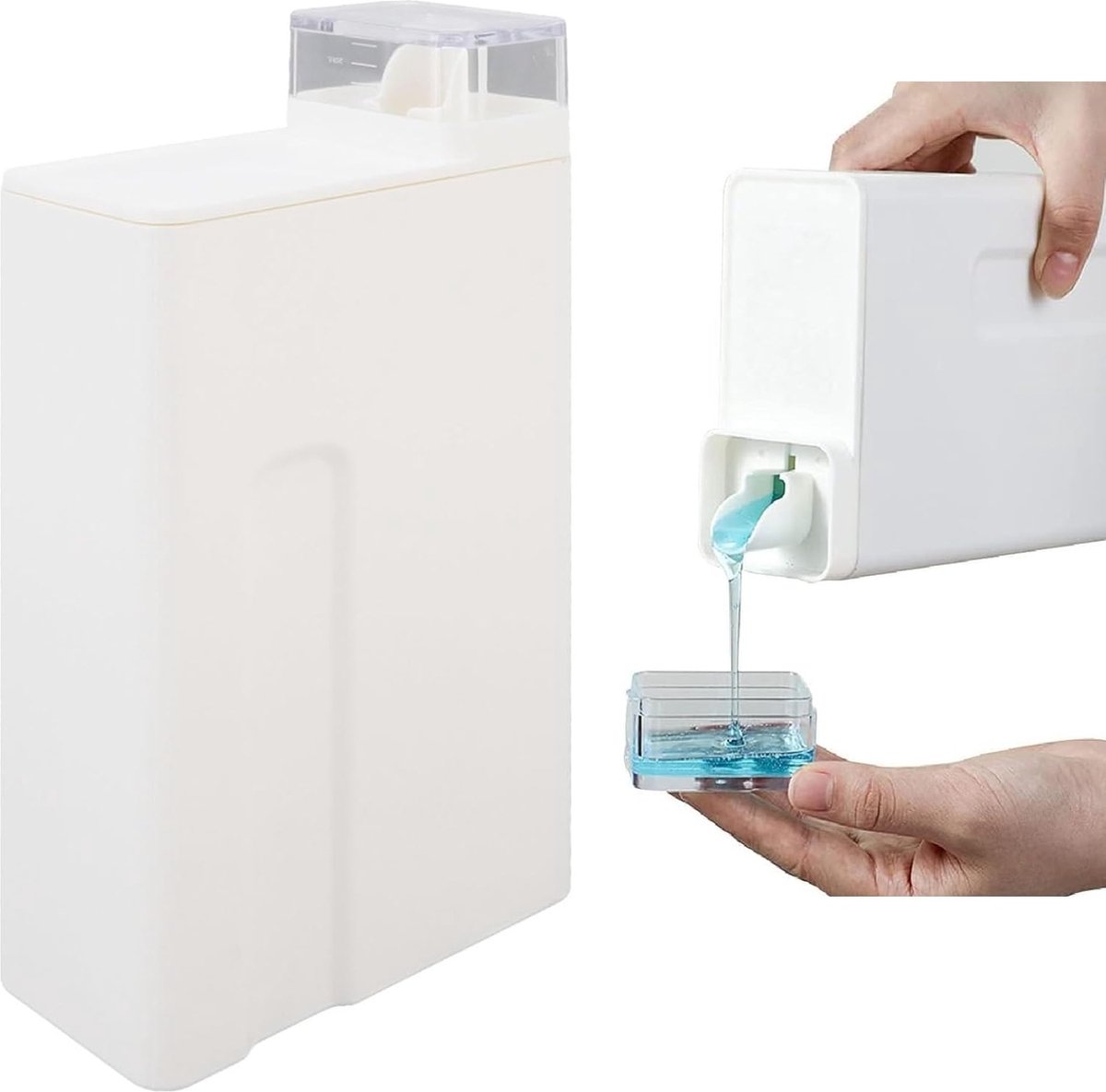 Wasmiddeldispenser, wasmiddeldispenser, 1000 ml, kunststof, lege wasmiddeldispenserflessen, herbruikbare container voor badkamer, vloeibaar wasmiddel en wasverzachter