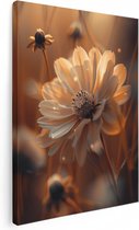 Artaza Tableau sur toile Bloem dans un champ - 60x80 - Décoration murale - Photo sur toile - Impression sur toile
