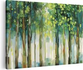 Artaza Canvas Schilderij Groene Bomen in het Bos - 60x40 - Wanddecoratie - Foto Op Canvas - Canvas Print
