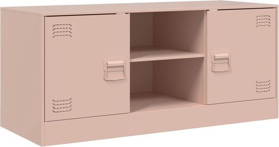 vidaXL - Tv-meubel - 99x39x44 - cm - staal - roze