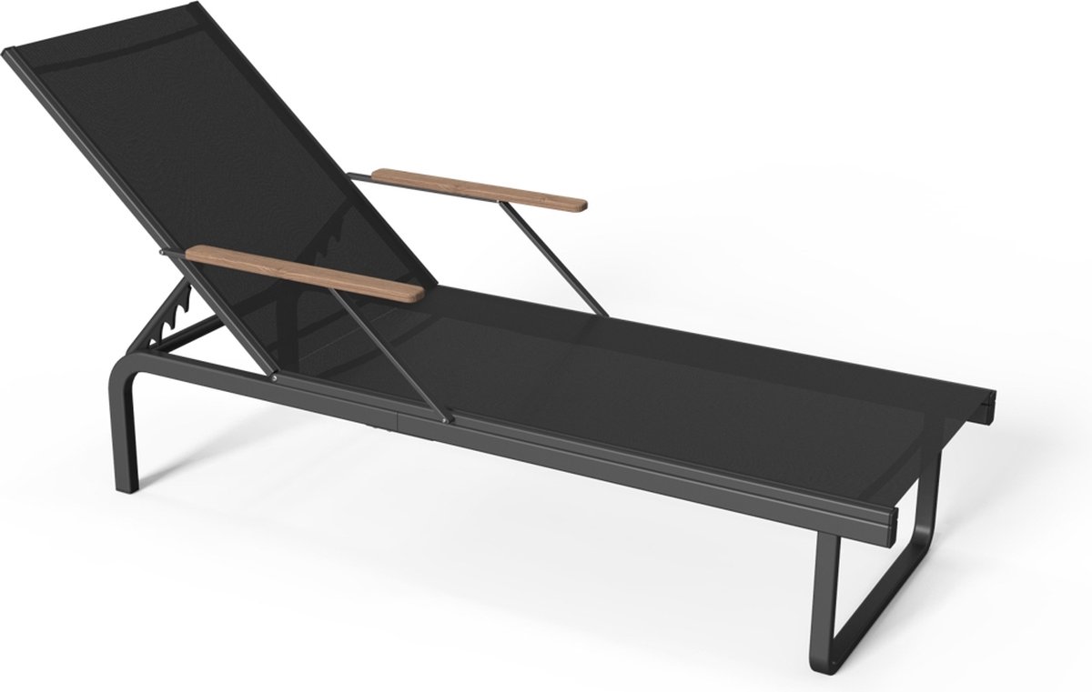 Hawai sunlounger - aluminium teak armleggers - SenS-line