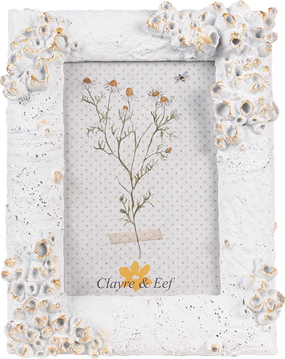 Clayre & Eef Fotolijst 10x15 cm Wit Polyresin