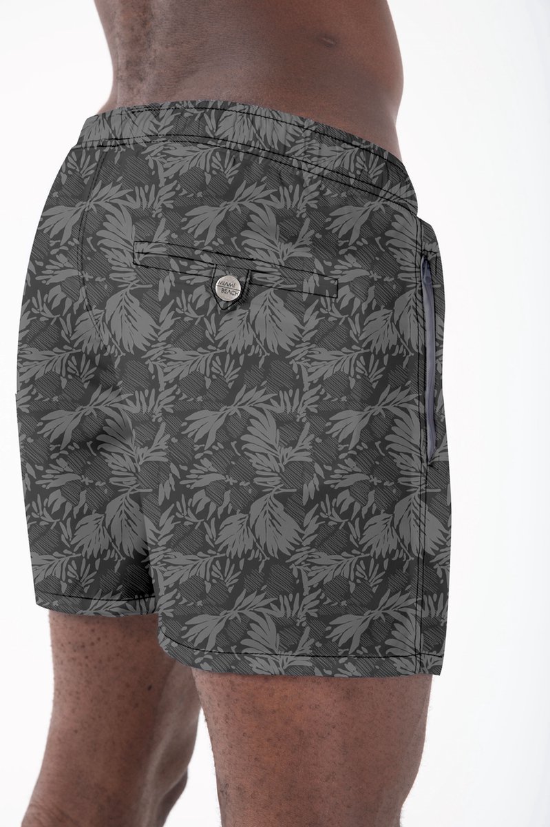 Miami Beach | Hoogwaardige Kwaliteit Zwemshort | Zwembroek | Beachshort | Heren | Sneldrogend | 202 Black | — afbeelding 2