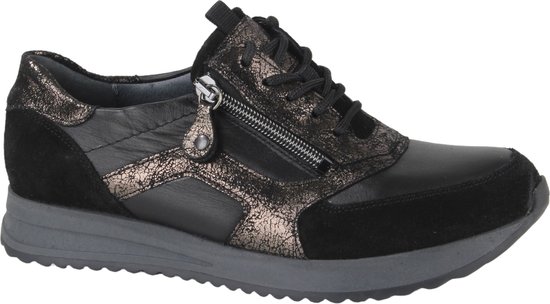 Waldläufer H-Vicky - dames sneaker - zwart - maat 37.5 (EU) 4.5 (UK)
