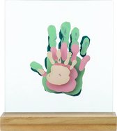 Baby Art Family Prints Verf Handafdrukken op Glas | Houten Staander