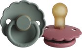 Frigg fopspeen latex 2 pack - Daisy - dusty rose/ lily pad  /T1- 0-6 maanden