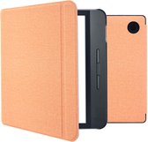 iMoshion Ereader Cover / Hoesje Geschikt voor Tolino Vision 5 - iMoshion Canvas Sleepcover Bookcase met stand - Oranje / Peach