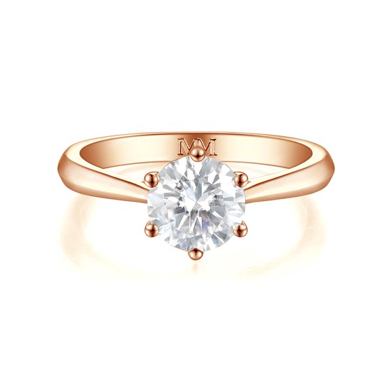 Ella - 14k Roségouden Solitair Moissanite Verlovingsring - 1.5 karaat