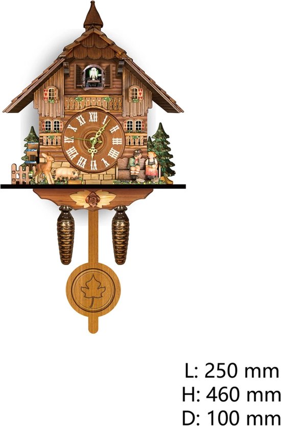 Van Os Ventes Coucou-coucous-horloge murale en bois-horloge murale de campagne-avec pendule-brun antique