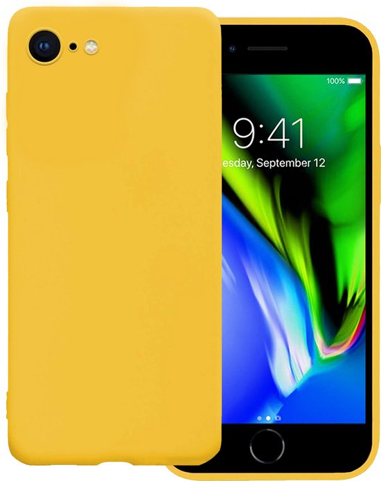 Coque adaptée pour iPhone 8, coque arrière en Siliconen – Coque adaptée pour iPhone 8, coque de protection – Jaune