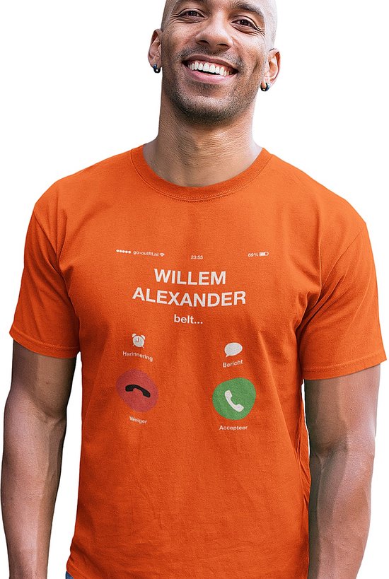 Oranje Koningsdag T-shirt - Maat 4XL - Willem Alexander Belt
