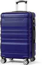 Merax Hartschalen-Handgepäck, Koffer mit TSA-Schloss und Universalrad, Erweiterbar, Seitengriff, L-41x26x65 cm, Blau