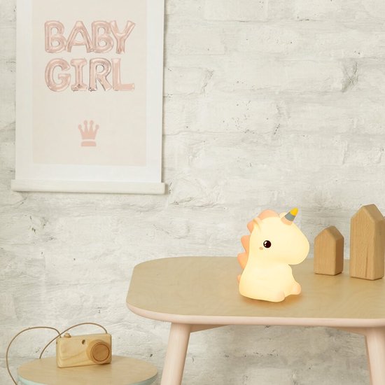 Eurekakids Unicorn Nachtlamp - Silicone Lampje Eenhoorn voor Babykamer - Oplaadbaar van Eurekakids — afbeelding 2
