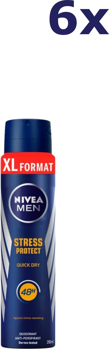 Goedkoopste Nivea Men Stress Protect Deodorant Spray XL - 6 x 250 ml