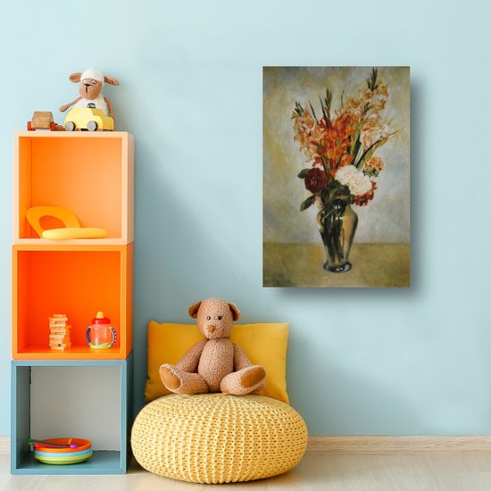 Gladiolen - Pierre-Auguste Renoir wanddecoratie - Bloemen schilderij - Schilderij op canvas Natuur - Schilderijen op canvas industrieel - Schilderijen canvas - Slaapkamer decoratie 40x60 cm