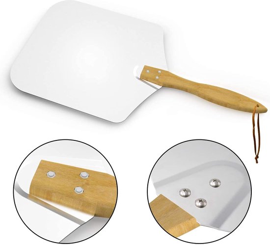 Pelle à Pizza Onlyfire Aluminium Avec Poignée Bois - 30.5x35.6cm, Longueur Totale 71.1cm