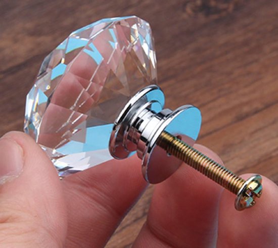 Lot De 10 Boutons De Meuble En Cristal Transparent – Poignées Rondes Pour Tiroirs, Finition Chrome