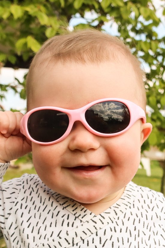 Melleson Eyewear - Kinderzonnebril Noah met band 2-4 jaar - maat M- Roze van Melleson — afbeelding 4