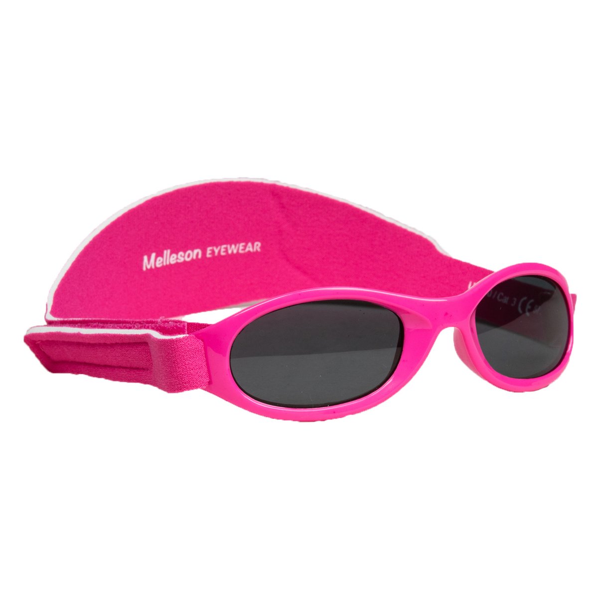 Melleson Eyewear - Kinderzonnebril Juul met band 0-3 jaar - Roze - 100% UV-A en UV-B Bescherming - Inclusief Microvezel Pouch